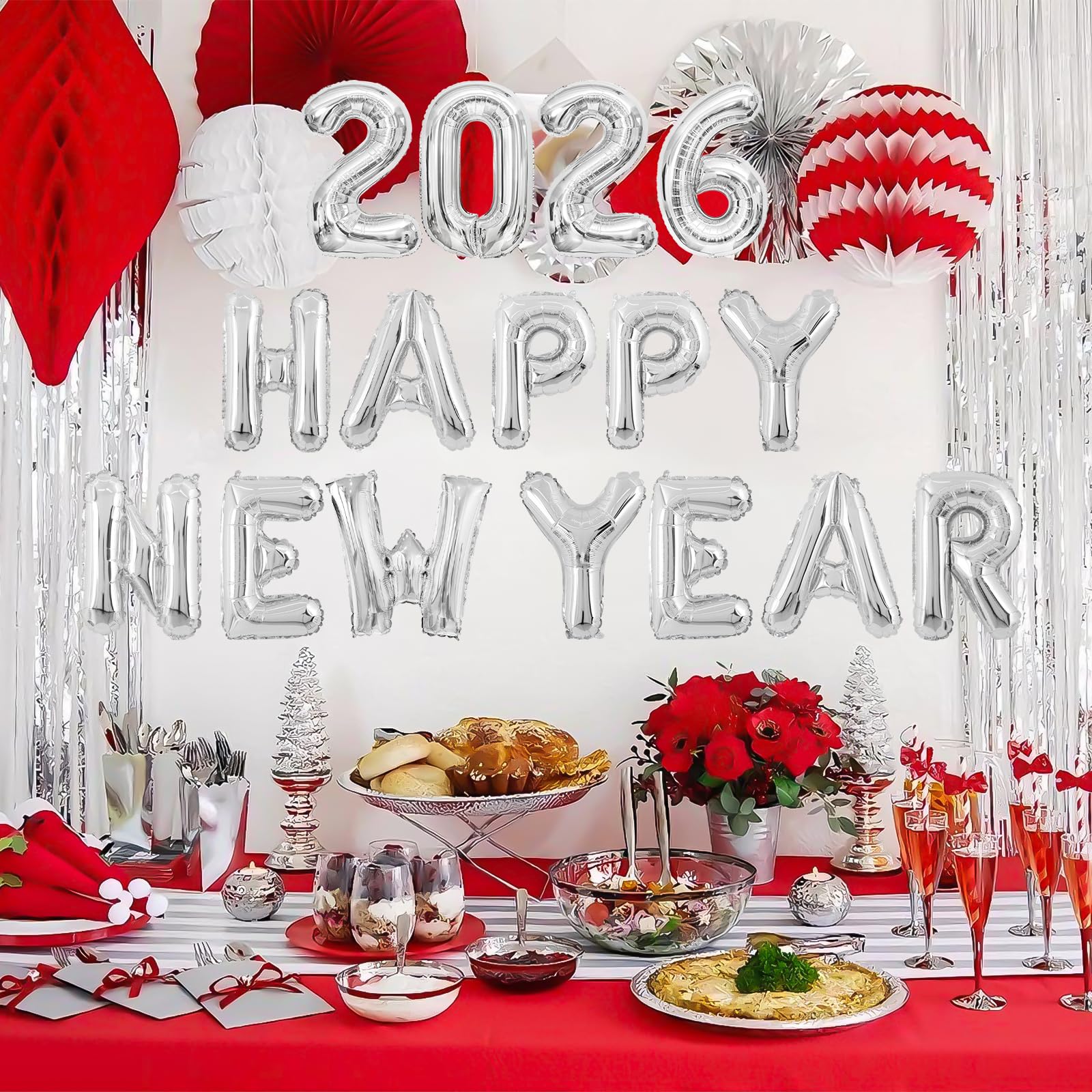 Amazon | BTZO 数字 バルーン 風船 2026 HAPPY NEW YEAR 飾り付け